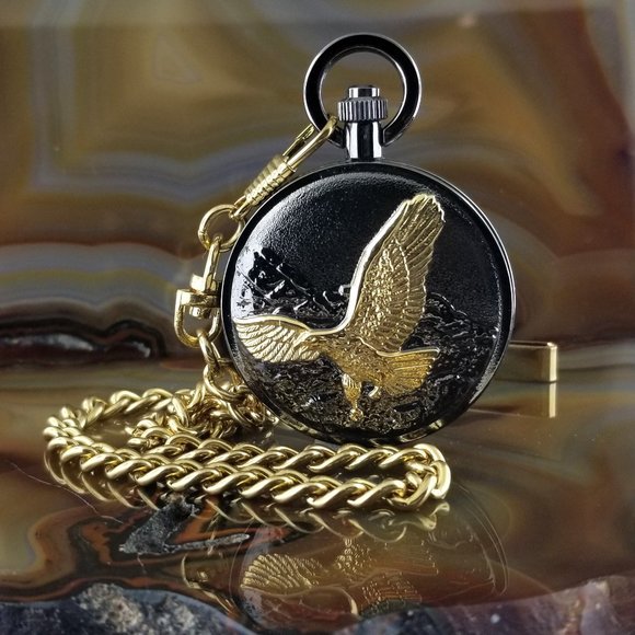 BENRUS Eagle Pocket Watch with Date - Picture 1 of 4